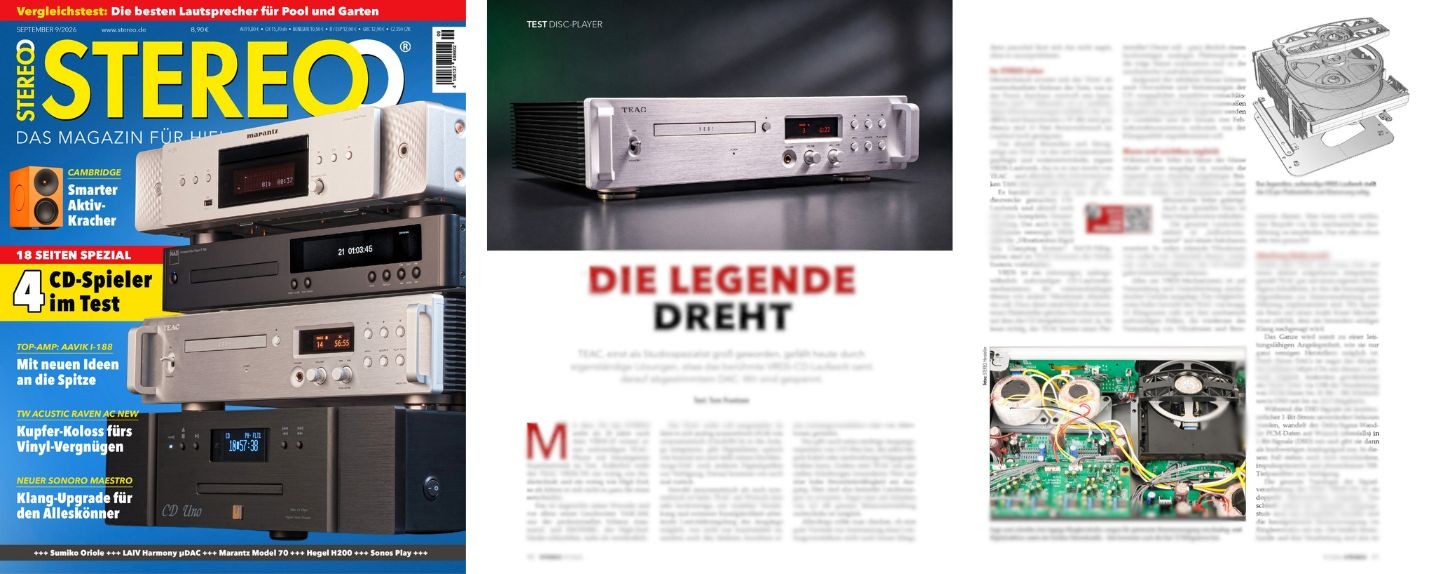 ドイツを代表するオーディオ専門誌『STEREO』2026年9月号にて、VRDS-701の詳細なレビューが掲載されました。 